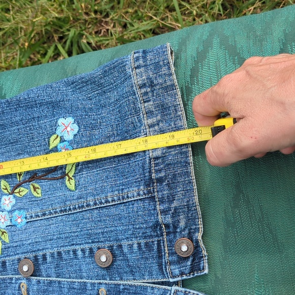 Y2k Girls Embroidered Blue Denim Jeans - Picture 9 of 12